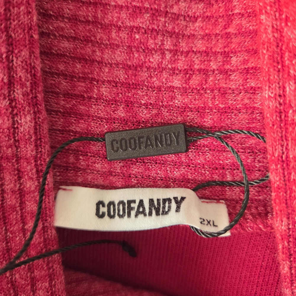 Coofandy Wine Red Asymmetrical Zip-Up Sweater - Picture 6 of 9